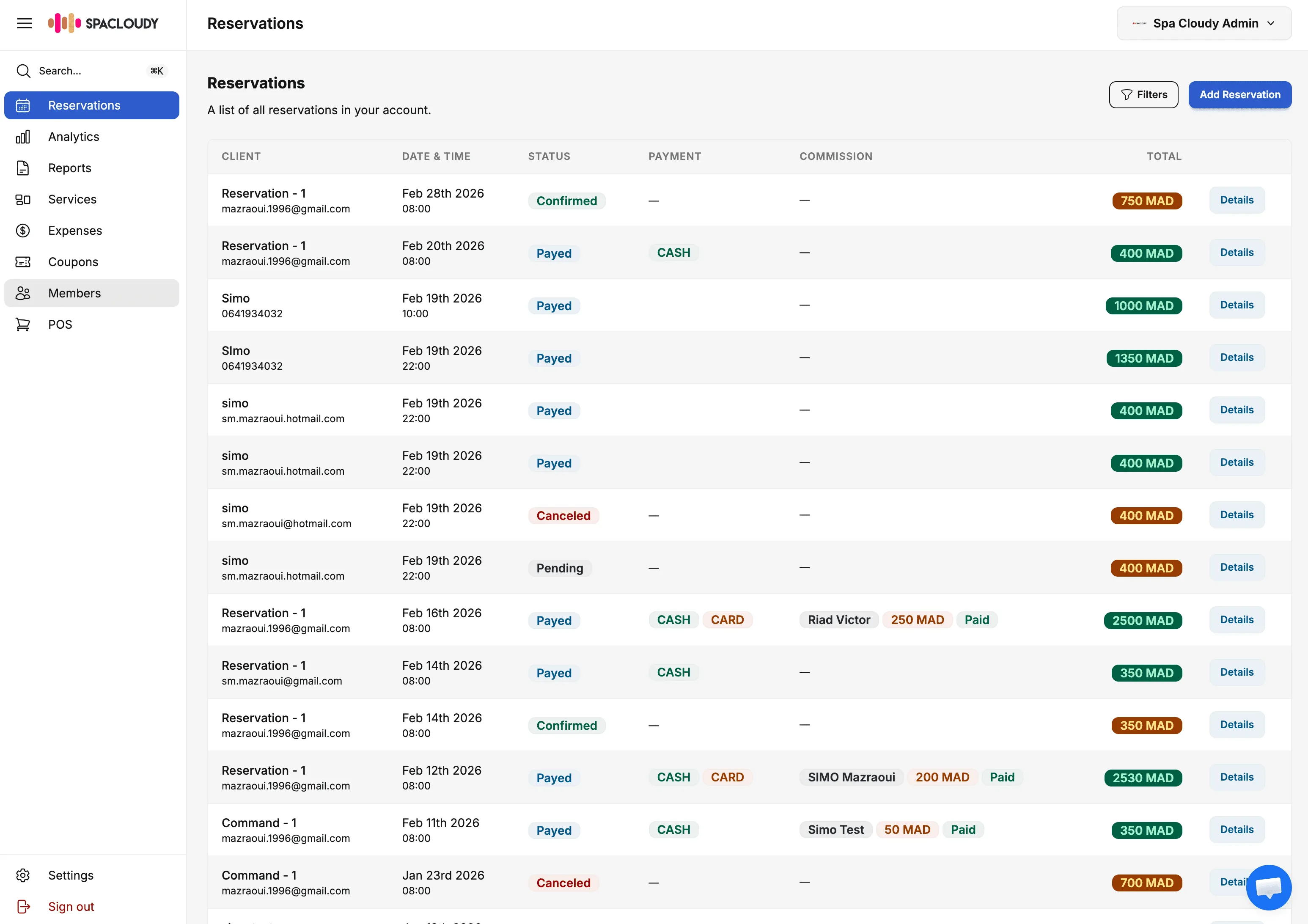 Reservation Management